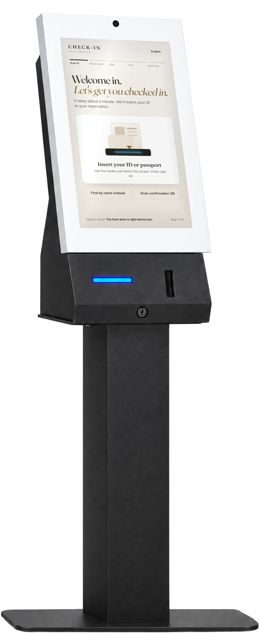 Lobby check-in kiosk