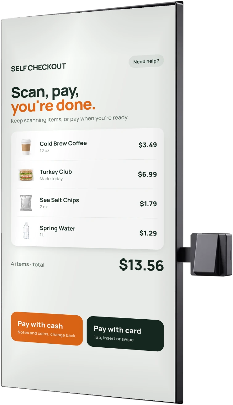 43-inch wall-mounted kiosk